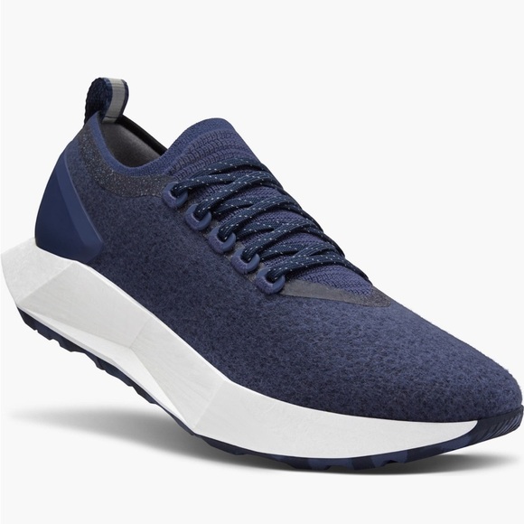 New In Box Allbirds Mens Wool Flyer Mizzle Hazy Indigo (Blizzard) Sneakers 13.5 - Picture 1 of 14